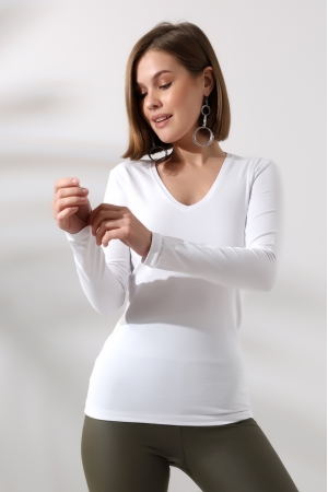 19645 KADIN UZUN KOL V YAKA BADY 