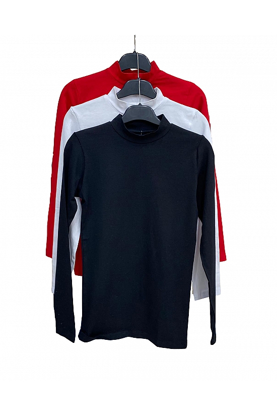 39939 - 3LÜ PAKET BAYAN UZUN KOL YARIM BALIKCI YAKA BADY