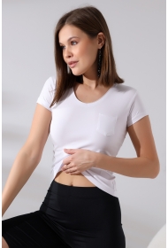 21065 KADIN KISA KOL CEPLİ LYC PİS V YAKA BADY 