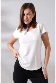 21065 KADIN KISA KOL CEPLİ LYC PİS V YAKA BADY 