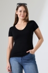 22175 KADIN TULUM V YAKA FULL LYC VORTVİSK KISA KOL TSHIRT 