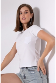 21066 KADIN KISA KOL CEPLİ LYC PİS BİSİKLET YAKA BADY 