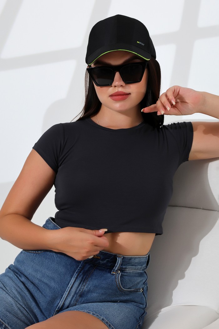 21750 KADIN KISA KOL TEM.BİYEYELİ BİSİKLET YAKA CROP BADY 21750 KADIN KISA KOL TEM.BİYEYELİ BİSİKLET YAKA CROP BADY