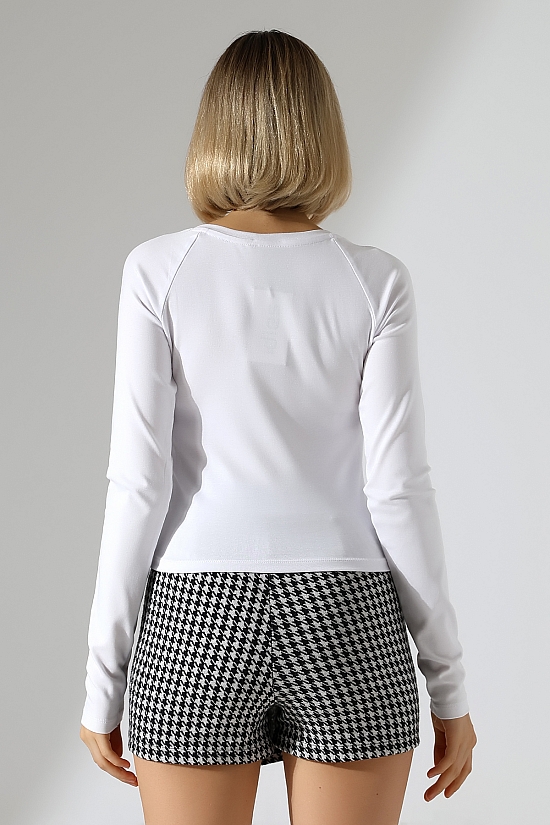 21948 KADIN  UZUN KOL  GENİŞ V YAKA FULL LYC RİBANA TSHIRT 