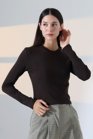 21651 KADIN FULL LYC KOMPAKT PENYE RİB UZUN KOL DİK BİSİKLET YAKA TSHIRT  21651 KADIN FULL LYC KOMPAKT PENYE RİB UZUN KOL DİK BİSİKLET YAKA TSHIRT