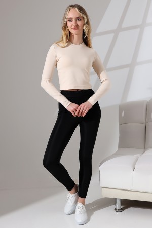 21651 KADIN FULL LYC KOMPAKT PENYE RİB UZUN KOL DİK BİSİKLET YAKA TSHIRT  21651 KADIN FULL LYC KOMPAKT PENYE RİB UZUN KOL DİK BİSİKLET YAKA TSHIRT