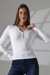 21926 KADIN FULL LYC KOMPAKT PENYE RİB UZUN KOL AÇIK PATLI DÜĞMELİ  TSHIRT  21926 KADIN FULL LYC KOMPAKT PENYE RİB UZUN KOL AÇIK PATLI DÜĞMELİ  TSHIRT