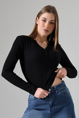 21926 KADIN FULL LYC KOMPAKT PENYE RİB UZUN KOL AÇIK PATLI DÜĞMELİ  TSHIRT 