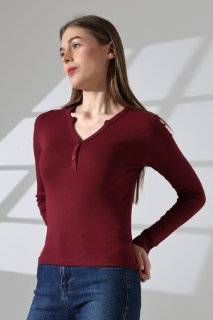 21926 KADIN FULL LYC KOMPAKT PENYE RİB UZUN KOL AÇIK PATLI DÜĞMELİ  TSHIRT  21926 KADIN FULL LYC KOMPAKT PENYE RİB UZUN KOL AÇIK PATLI DÜĞMELİ  TSHIRT