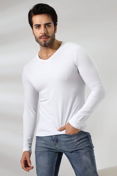 19648 ERKEK SLİM FIT UZUN KOL V YAKA BADY 