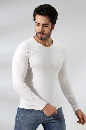 19648 ERKEK SLİM FIT UZUN KOL V YAKA BADY 