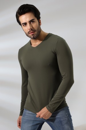 19648 ERKEK SLİM FIT UZUN KOL V YAKA BADY 