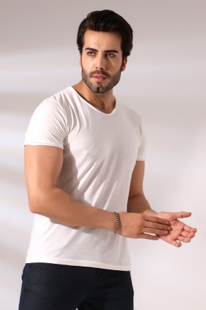 19959 ERKEK KISA KOL BİSİKLET YAKA PİS DİKİMLİ FLAMLI TSHIRT 