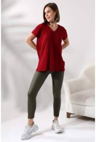 19410 KADIN KISA KOL SALAŞ V YAKA VSK TSHIRT