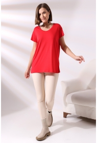 19410 KADIN KISA KOL SALAŞ V YAKA VSK TSHIRT