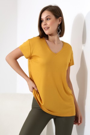 19410 KADIN KISA KOL SALAŞ V YAKA VSK TSHIRT 19410 KADIN KISA KOL SALAŞ V YAKA VSK TSHIRT
