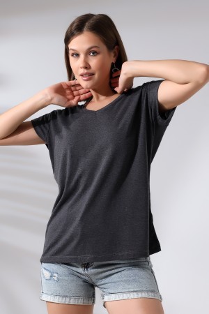19410 KADIN KISA KOL SALAŞ V YAKA VSK TSHIRT 19410 KADIN KISA KOL SALAŞ V YAKA VSK TSHIRT