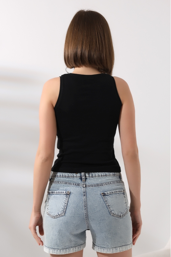 21561  BAYAN KOLSUZ LİKRASIZ RİB PAMUKLU KOLSUZ ATLET 