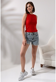 21561  KADIN KOLSUZ LİKRASIZ RİB PAMUKLU KOLSUZ ATLET 