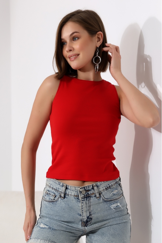 21561  BAYAN KOLSUZ LİKRASIZ RİB PAMUKLU KOLSUZ ATLET 