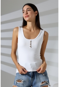 21881 KADIN LYC RİB KOMPAKT PENYE PATLI DÜĞMELİ ATLET 