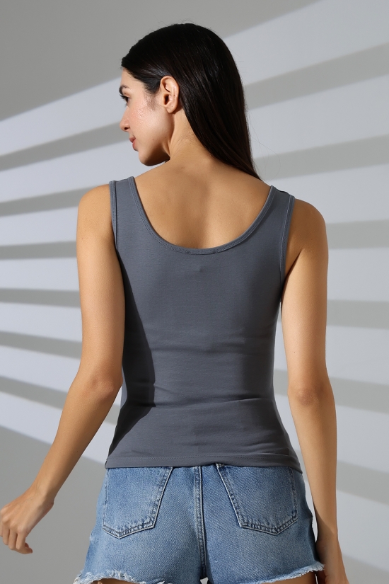 21881 KADIN LYC RİB KOMPAKT PENYE PATLI DÜĞMELİ ATLET 