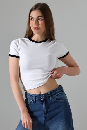 21832 KADIN FULL LYC PENYE KOMPAKT RİB.YAKA VE KOLAĞZI GARNİLİ BİSİKLET YAKA TSHIRT 21832 KADIN FULL LYC PENYE KOMPAKT RİB.YAKA VE KOLAĞZI GARNİLİ BİSİKLET YAKA TSHIRT