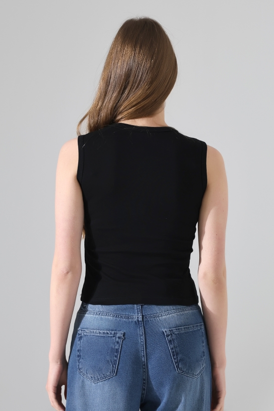 21899  KADIN DERİN V YAKA KOLSUZ LİKRASIZ RİB ATLET 