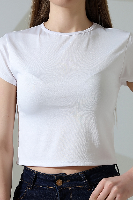 21974 KADIN  FULL LYC MİKRO  BİSİKLET YAKA TSHIRT