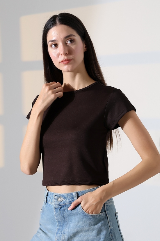 21974 KADIN  FULL LYC MİKRO  BİSİKLET YAKA TSHIRT