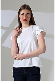 21979 KADIN BİSİKLET YAKA KOL EVİ PARÇALI TSHIRT