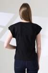 21979 KADIN BİSİKLET YAKA KOL EVİ PARÇALI TSHIRT