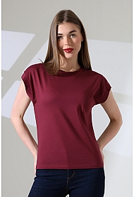 21979 KADIN BİSİKLET YAKA KOL EVİ PARÇALI TSHIRT