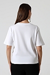 22177 KADIN İNTERLOK PENYE COMP PAMUKLU KISA KOL BİSİKLET YAKA TSHIRT