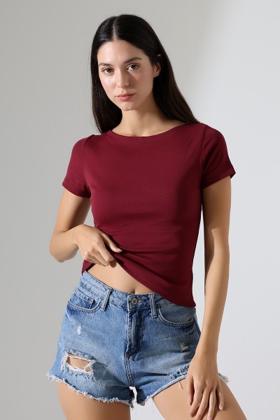 21996 KADIN KAYIK YAKA FULL LYC KOMPAKT PENYE KISA KOL TSHIRT  21996 KADIN KAYIK YAKA FULL LYC KOMPAKT PENYE KISA KOL TSHIRT