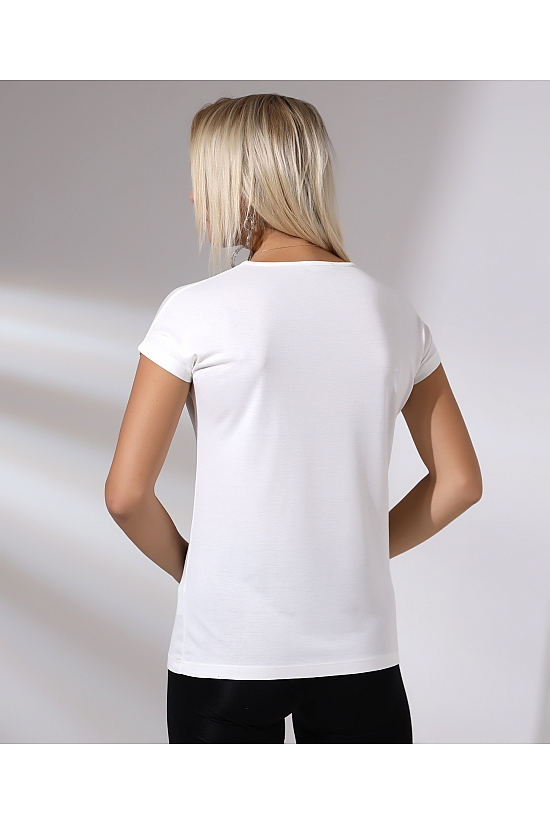 19315 REALİST BASK.BAYAN KISA KOLU BEDENDE SALAŞ VSK TSHIRT 