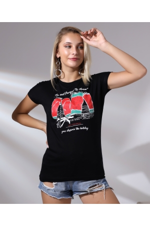 20479  DO NOT FORGET  BASK.KADIN KISA KOLU BEDENDE SALAŞ VSK TSHIRT 