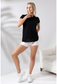 21256 KADIN KISA KOL SALAŞ BİSİKLET YAKA VSK TSHIRT