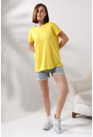 21256 KADIN KISA KOL SALAŞ BİSİKLET YAKA VSK TSHIRT