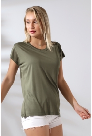 21256 KADIN KISA KOL SALAŞ BİSİKLET YAKA VSK TSHIRT