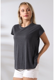 21256 KADIN KISA KOL SALAŞ BİSİKLET YAKA VSK TSHIRT