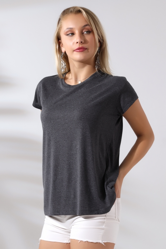 21256 BAYAN KISA KOL SALAŞ BİSİKLET YAKA VSK TSHIRT