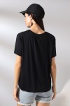21638 KADIN GENİŞ BİSİKLET YAKA KISA KOLU VE ETEĞİ DİKİŞSİZ  MİKROFAY TSHIRT 