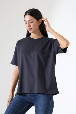 21667 KADIN KALIN FAYN PENYE KOMPAKT YAKA KAŞGORSELİ KISA KOL GENİŞ SALAŞ  TSHIRT 21667 KADIN KALIN FAYN PENYE KOMPAKT YAKA KAŞGORSELİ KISA KOL GENİŞ SALAŞ  TSHIRT