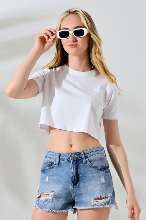 21754  KADIN KISA KOL KATLAMALI FULL LYC COMP.PENYE GENİŞ KISA TSHIRT 21754  KADIN KISA KOL KATLAMALI FULL LYC COMP.PENYE GENİŞ KISA TSHIRT