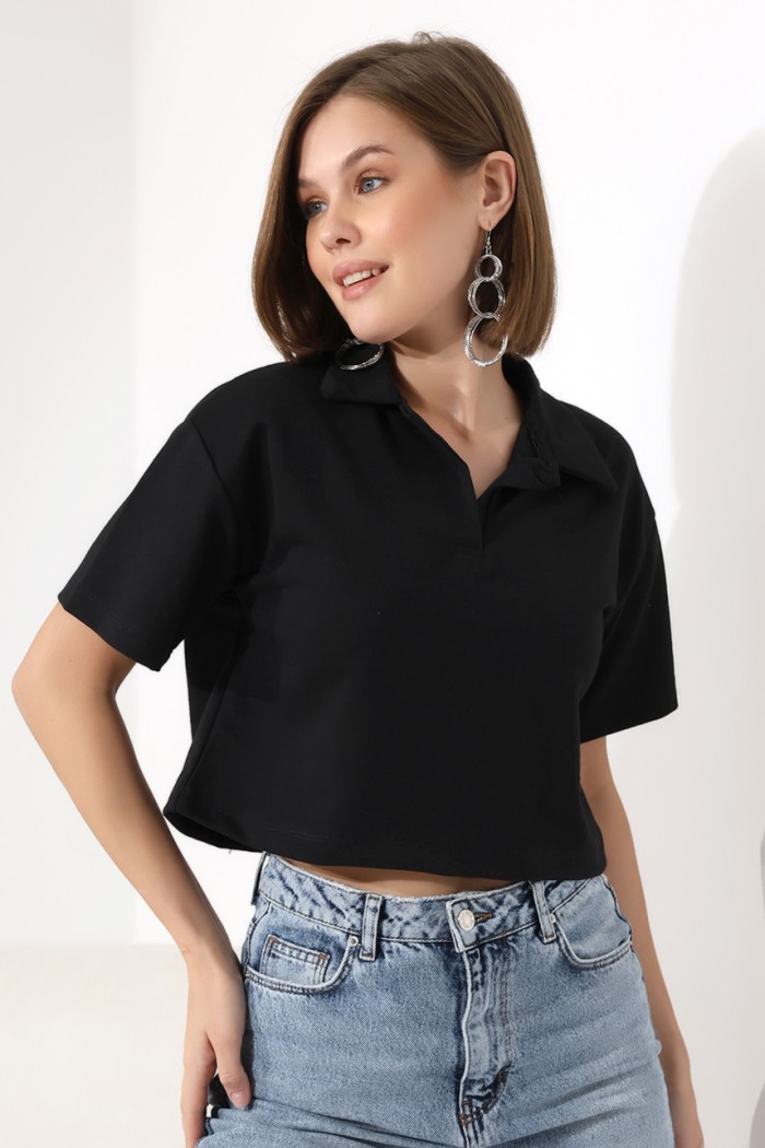 21171 BAYAN KISA KOL GÖMLEK YAKA POLO YAKA TSHIRT 21171 BAYAN KISA KOL GÖMLEK YAKA POLO YAKA TSHIRT