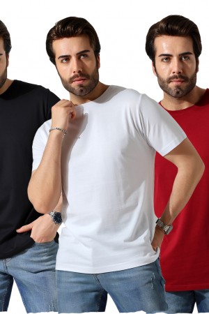 0-31751 - 3'LÜ PAKET  ERKEK BASİC COMFORT FİT  KISA KOL BİSİKLET YAKA PAMUKLU TSHIRT  0-31751 - 3'LÜ PAKET  ERKEK BASİC COMFORT FİT  KISA KOL BİSİKLET YAKA PAMUKLU TSHIRT