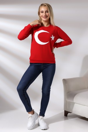 19158 TÜRK BAYRAK BASK.2CM TEMİZLEME BİYELİ 2İP KADIN SWET