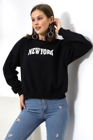 21497 NEWYORK BASK.ARKASIDA BASK. KADIN OVERSİZE  ŞARDONLU 2 İP SALAŞ GENİŞ SWETSHIRT 21497 NEWYORK BASK.ARKASIDA BASK. KADIN OVERSİZE  ŞARDONLU 2 İP SALAŞ GENİŞ SWETSHIRT
