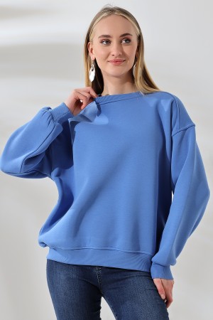21616 KADIN 3 İP PENYE KOMPAKT ŞARDONLU OMUZLARI PARÇALI  BİSİKLET YAKA SALAŞ OVERSİZE SWEATSHIRT 21616 KADIN 3 İP PENYE KOMPAKT ŞARDONLU OMUZLARI PARÇALI  BİSİKLET YAKA SALAŞ OVERSİZE SWEATSHIRT